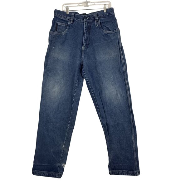 Vintage 90's Fubu Jeans Men's 34x34 Cargo Deep Pocket Relaxed Fit Faded Denim - Picture 1 of 16